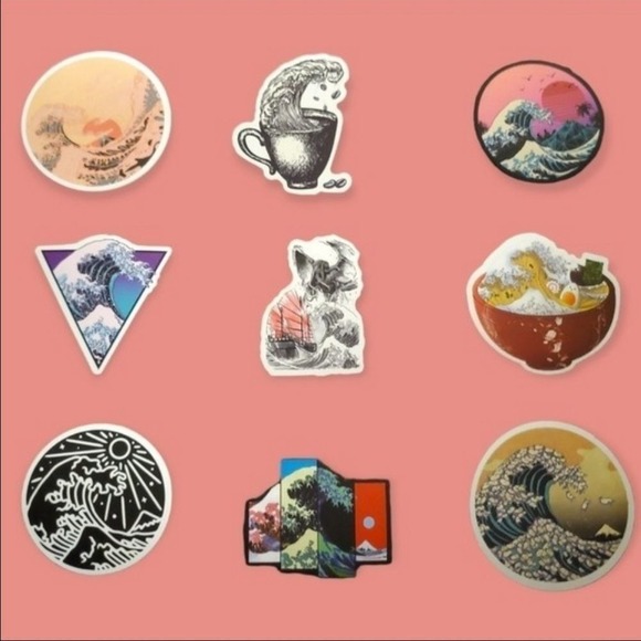 Other - 18 The Great Wave Stickers 2‎
